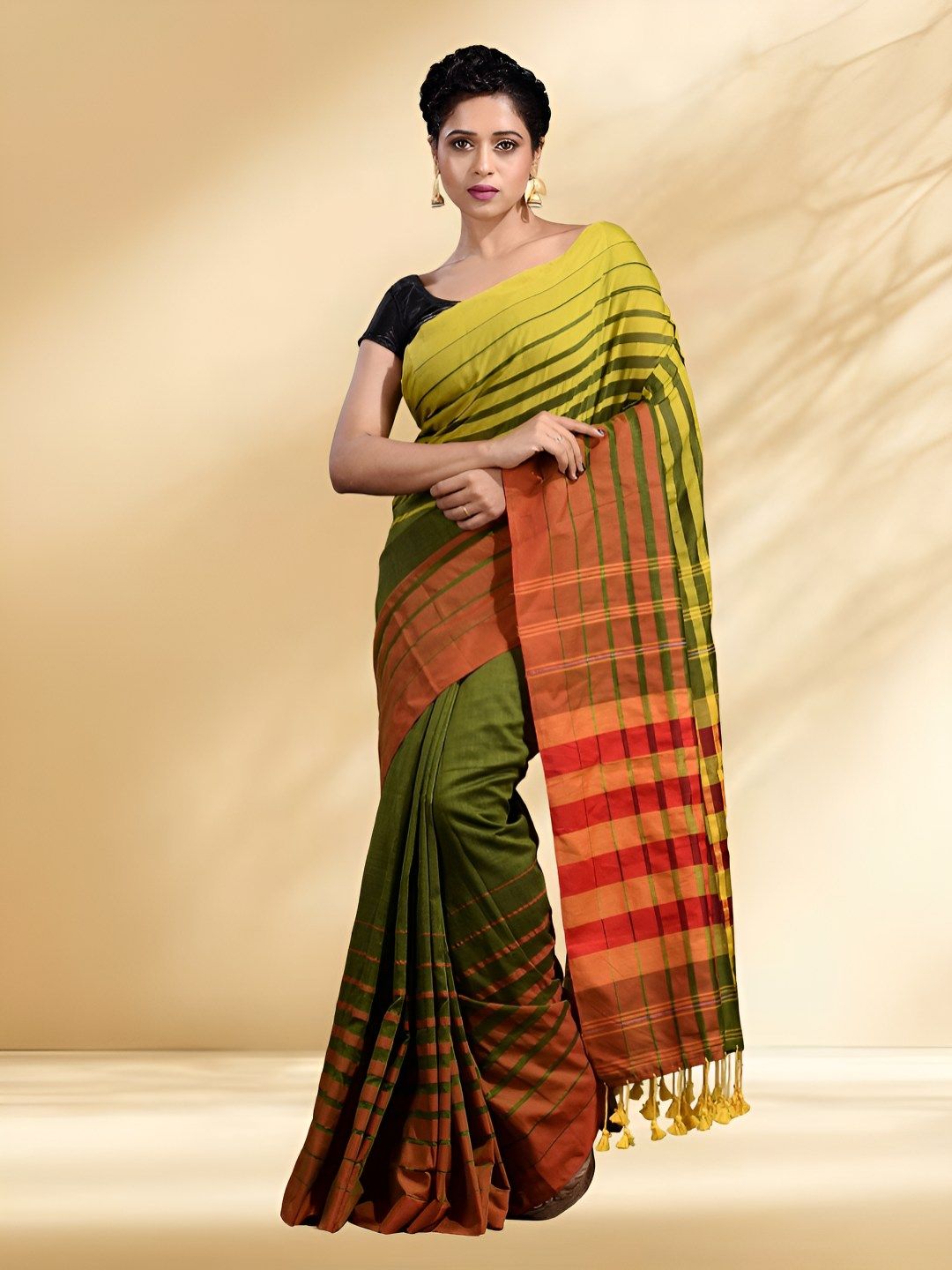 Arhi Pure Cotton Striped Saree With Blouse-picture-22