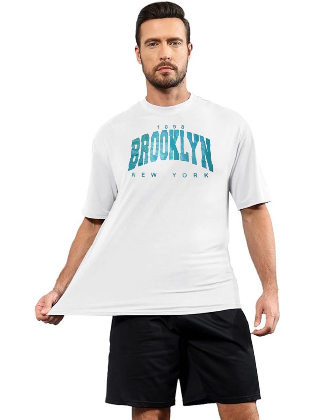 DIAZ Pack Of 2 Typography Printed Round Neck Regular Sleeves Cotton Oversized T-shirts-picture-14