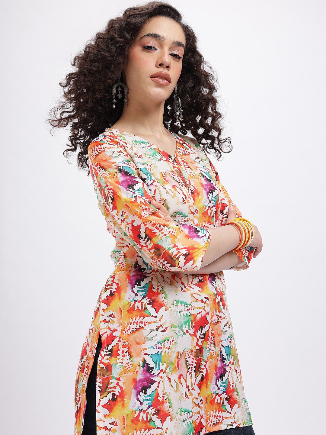 Anouk Rustic Floral Printed V-Neck Kurti-picture-15