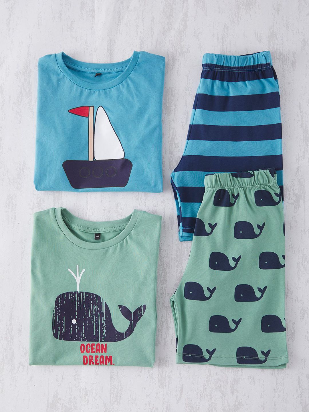 Trendyol Boys Pack Of 2 Animal Printed Pure Cotton T-Shirt With Shorts-picture-31
