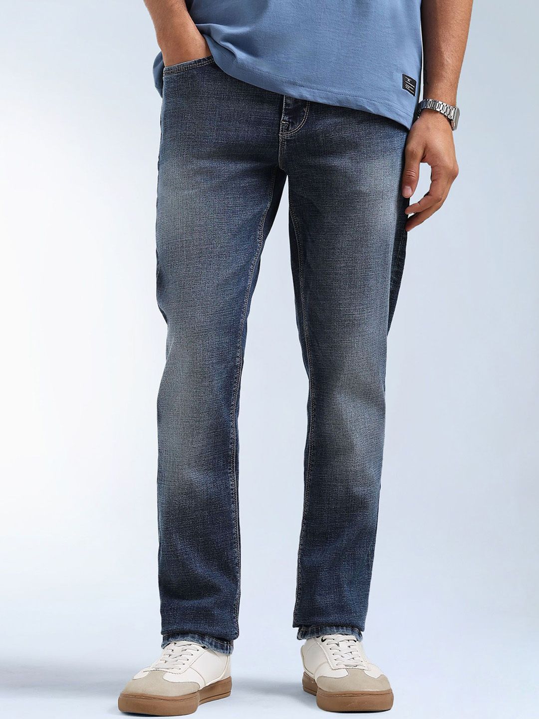 Flying Machine Men Straight Fit Mid-Rise Light Fade Whiskered Jeans-picture-41