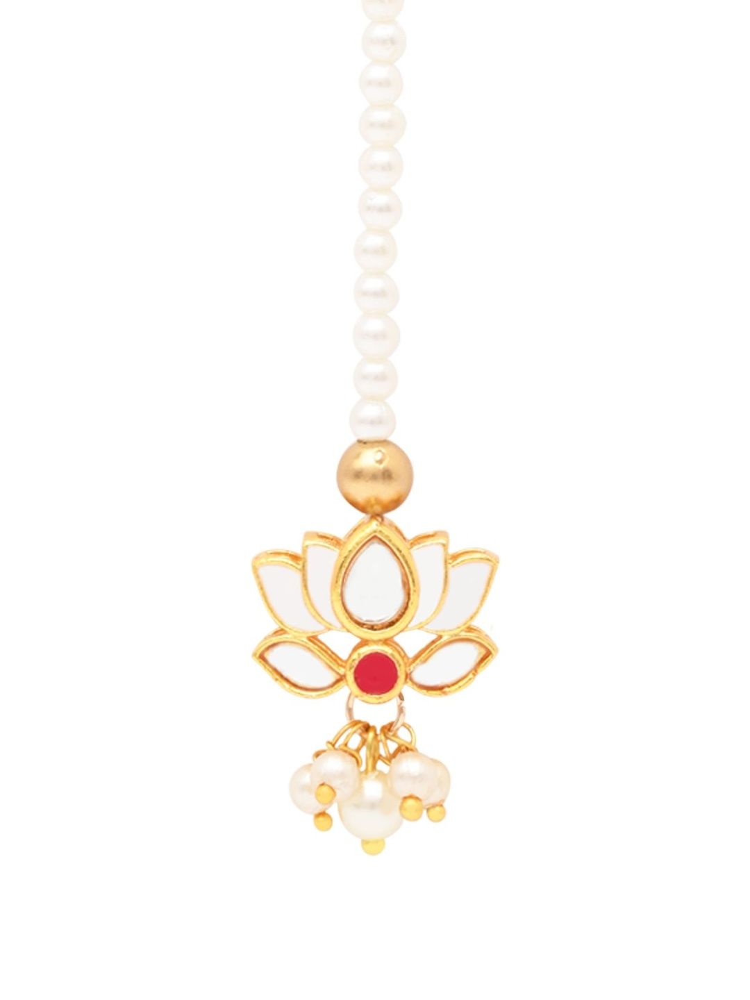 Asthetika Kids Girls Gold-Plated Kundan Studded Maang Tikka Head Jewellery-picture-27