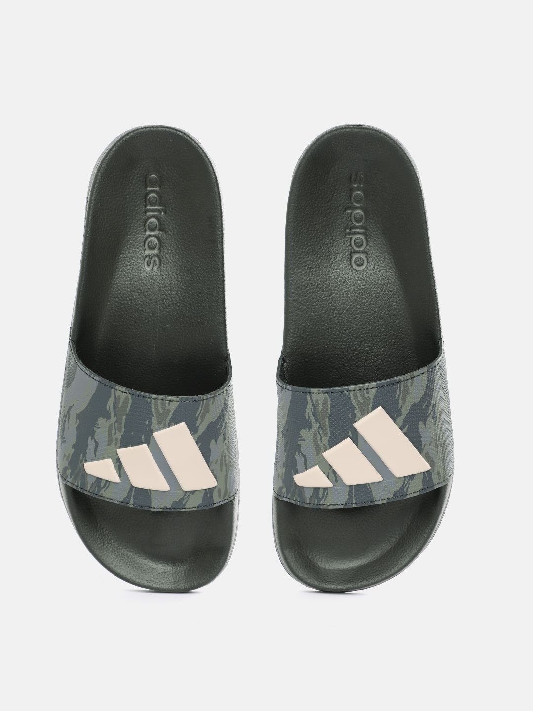 ADIDAS Unisex Brand Logo Printed Sliders-image-1