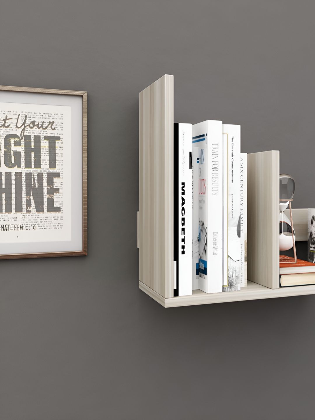 Crystal Furnitech Off White Wooden Wall Shelve-image-2