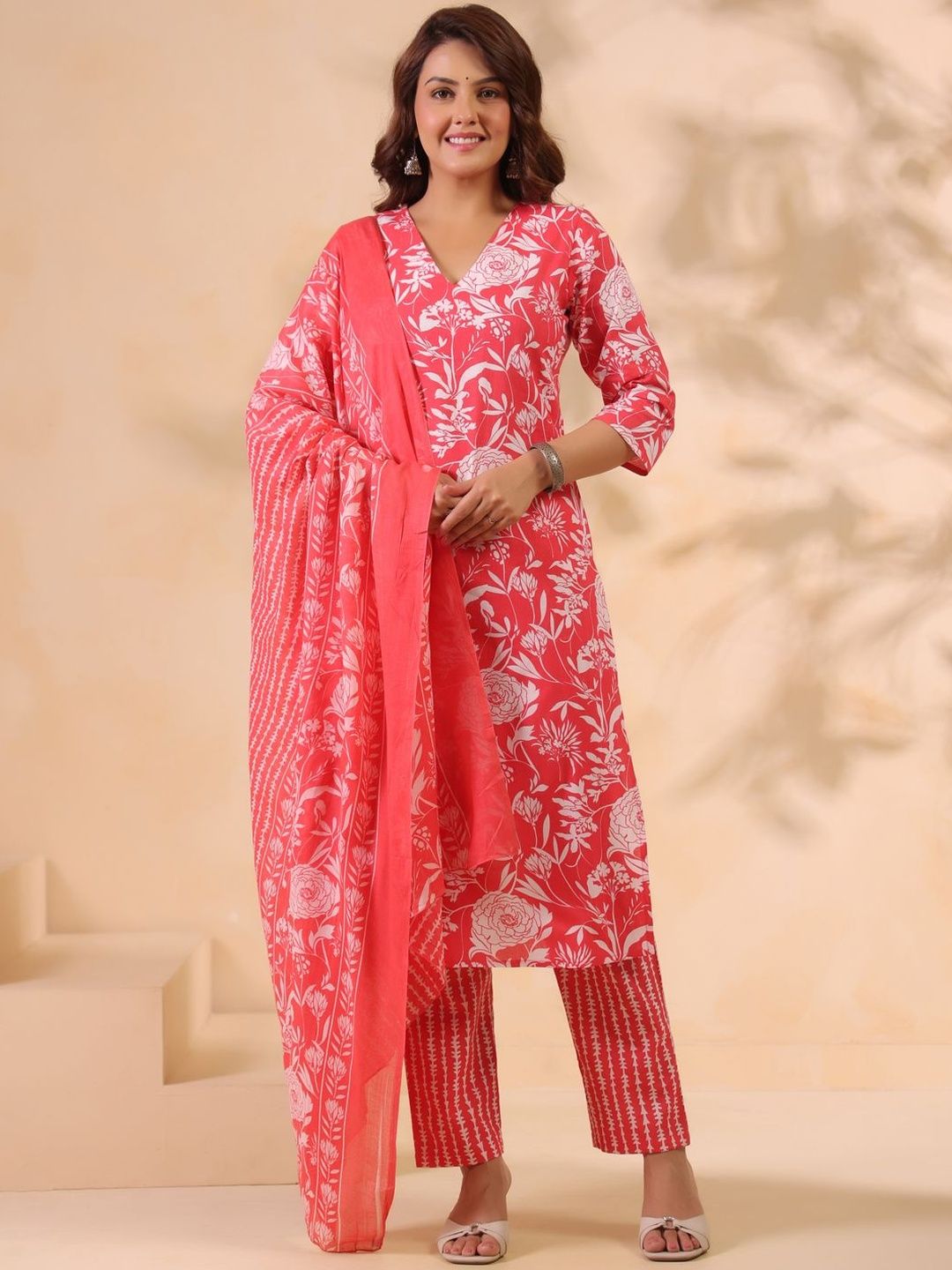Anouk Rustic Women Printed Regular Pure Cotton Kurta with Trousers & Dupatta-picture-23