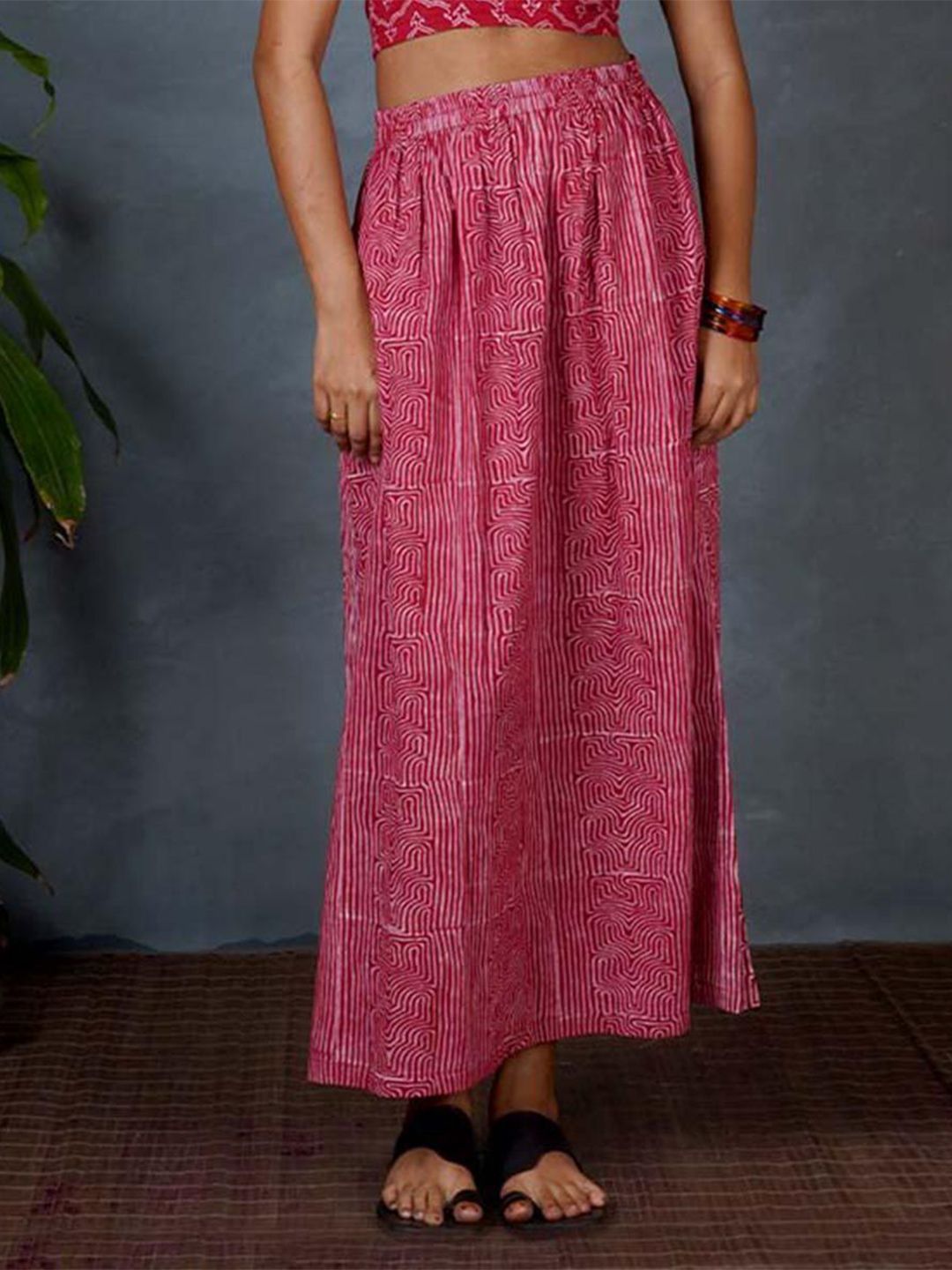 Chidiyaa Printed Straight Pure Cotton Maxi Skirt-image-11