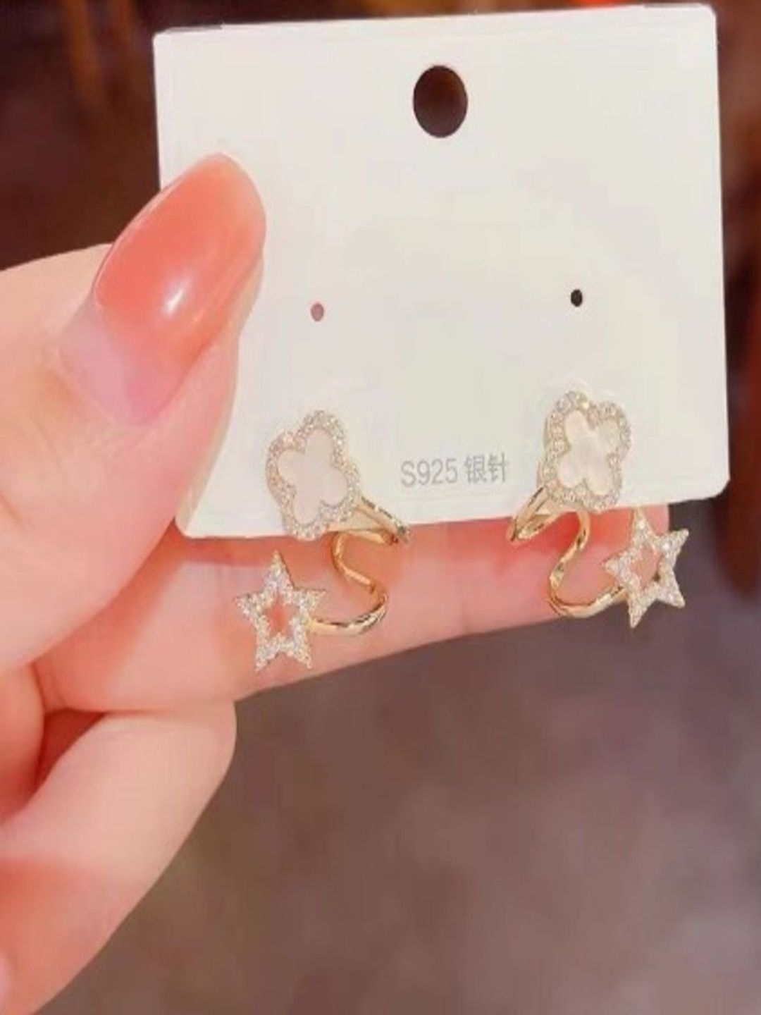 SAPRAA TRENDS Women Double layered Star Shaped Studs Earrings-picture-20