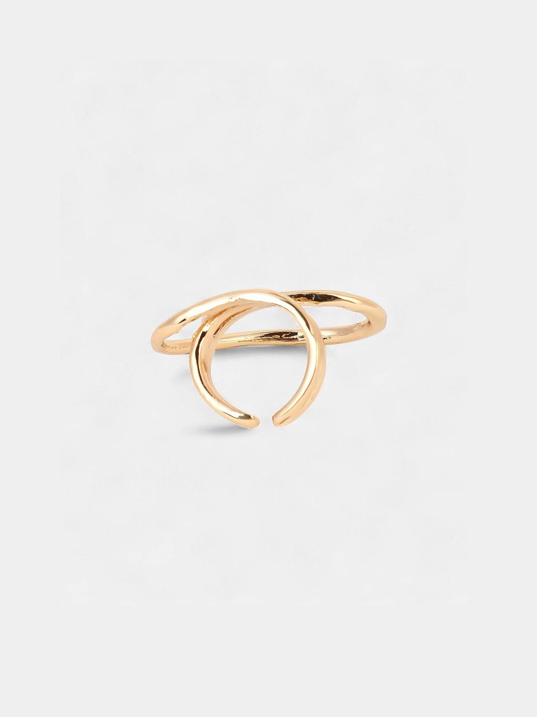 SOHI Gold-Plated Wrap-Line Statement Finger Ring-image-11