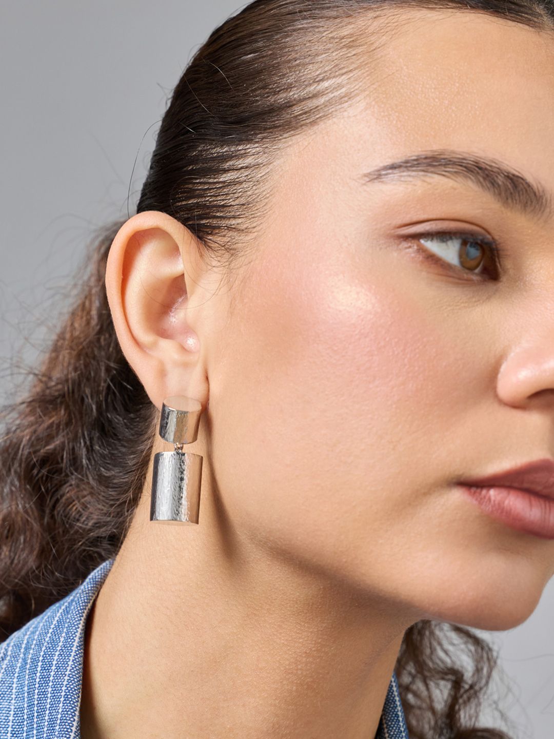 Kushal's Fashion Jewellery Rhodium-Plated Spherical Shaped Drop Earrings-picture-38