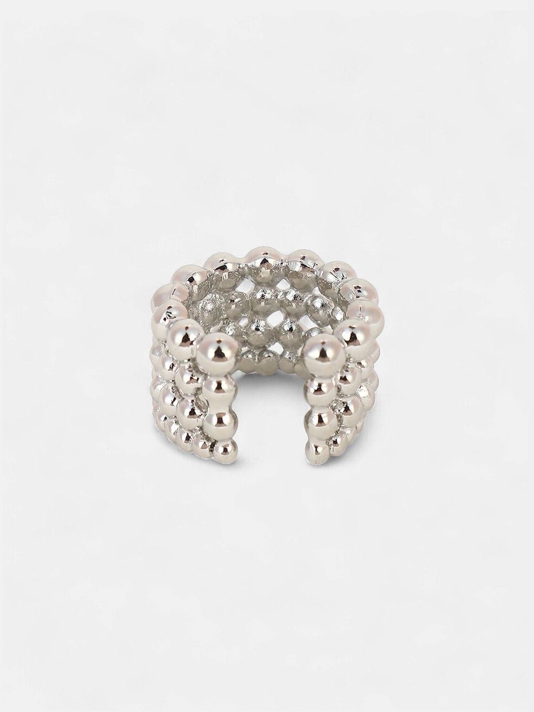 SOHI Silver-Plated Dewdrop Statement Finger Ring-picture-11