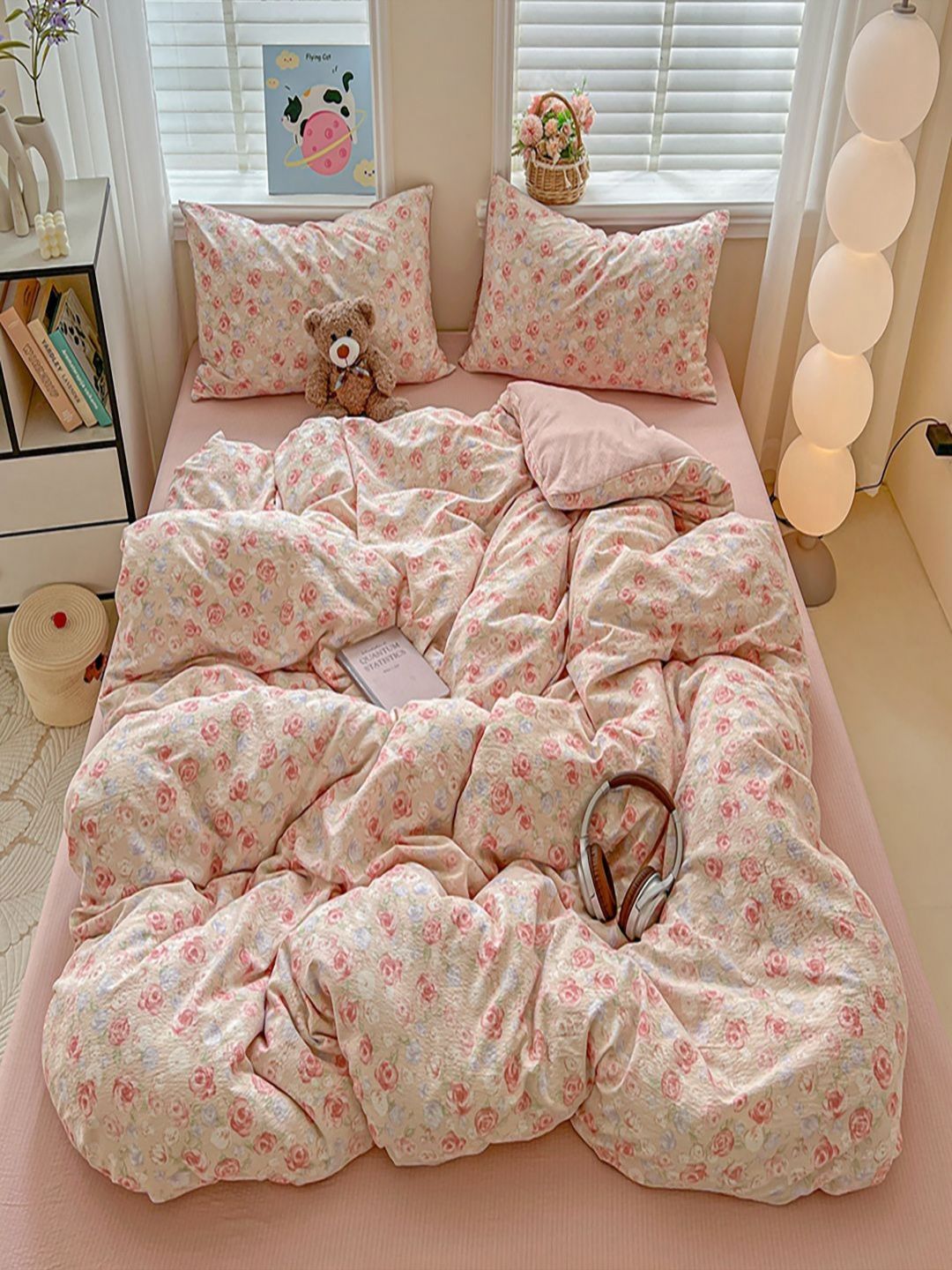 JC HOME Floral Polycotton 4 Piece Double Queen Regular Bedding Set-image-15