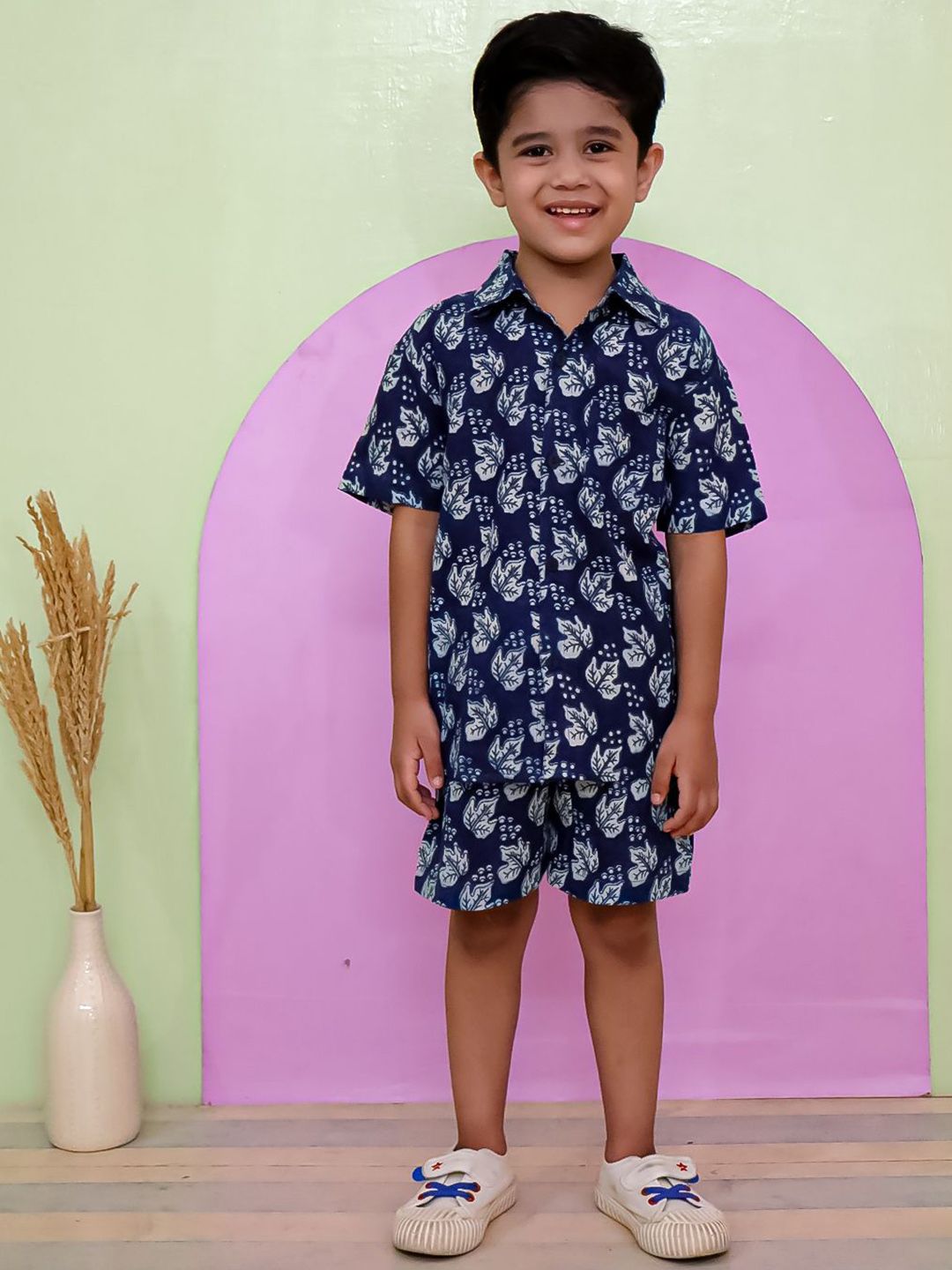 UNBIND Boys Pack of 2 Pieces Pure Cotton Shirt and shorts Co-Ords-picture-47