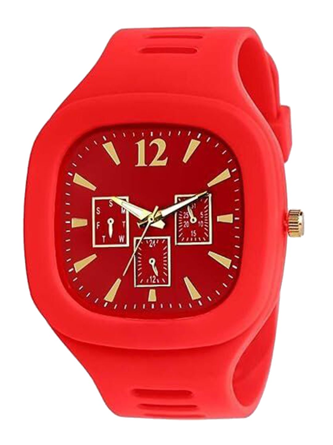 SELLORIA Unisex Solid Dial & Silicon Regular Straps Analogue Watch RedAddi-picture-40