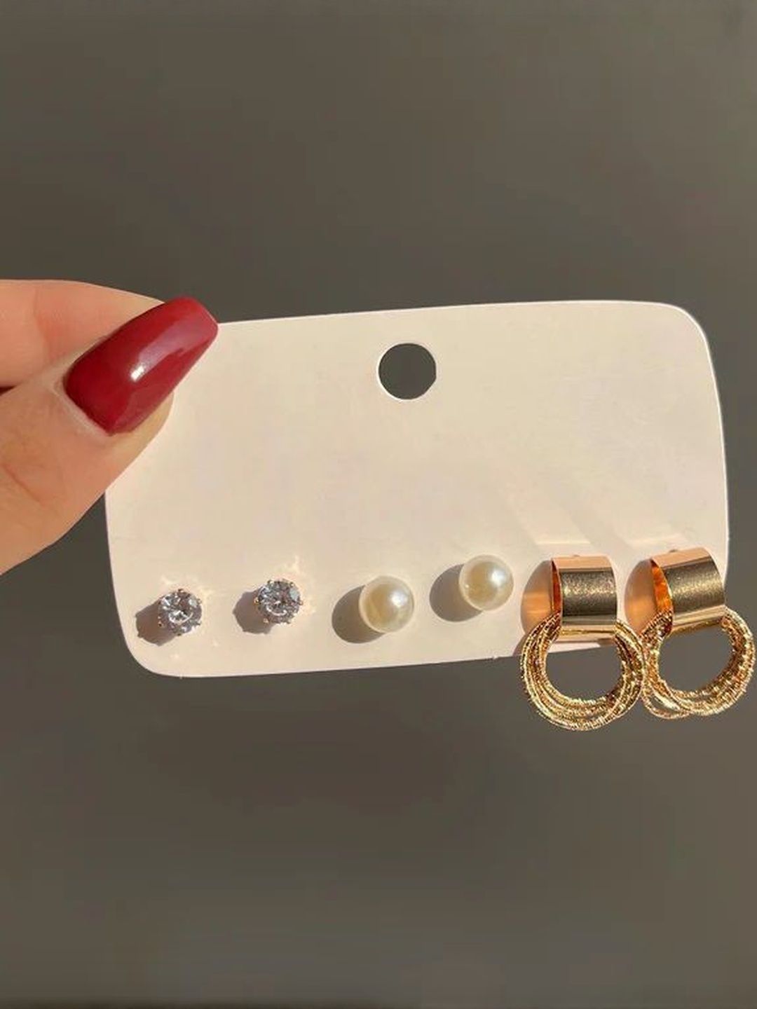 NAVJAI Set of 3 Gold-Plated Alloy Artificial Stones & Beads Earrings-picture-41