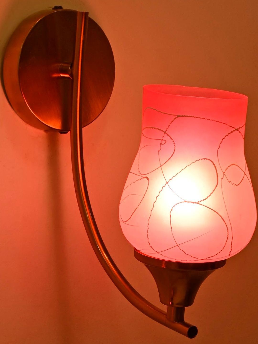 1ST TIME Pink & White Printed Glass Traditional Wall Lamp-picture-25