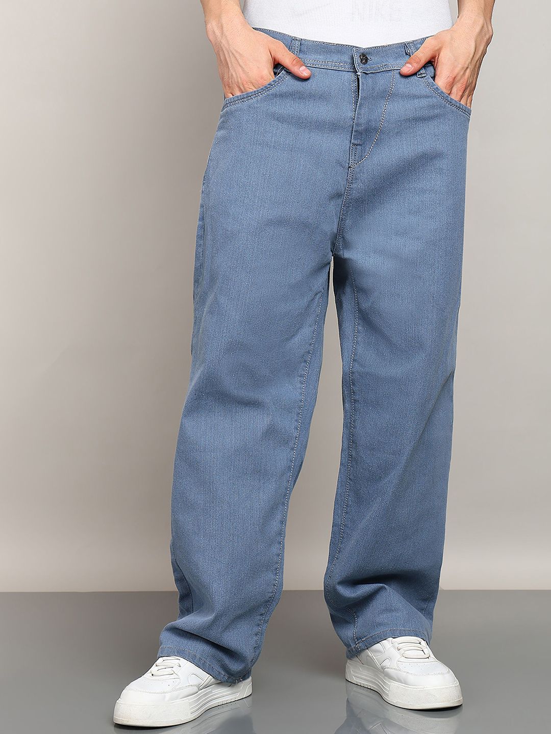 MAAHIT Men Baggy Fit Mid-Rise Jeans-image-21