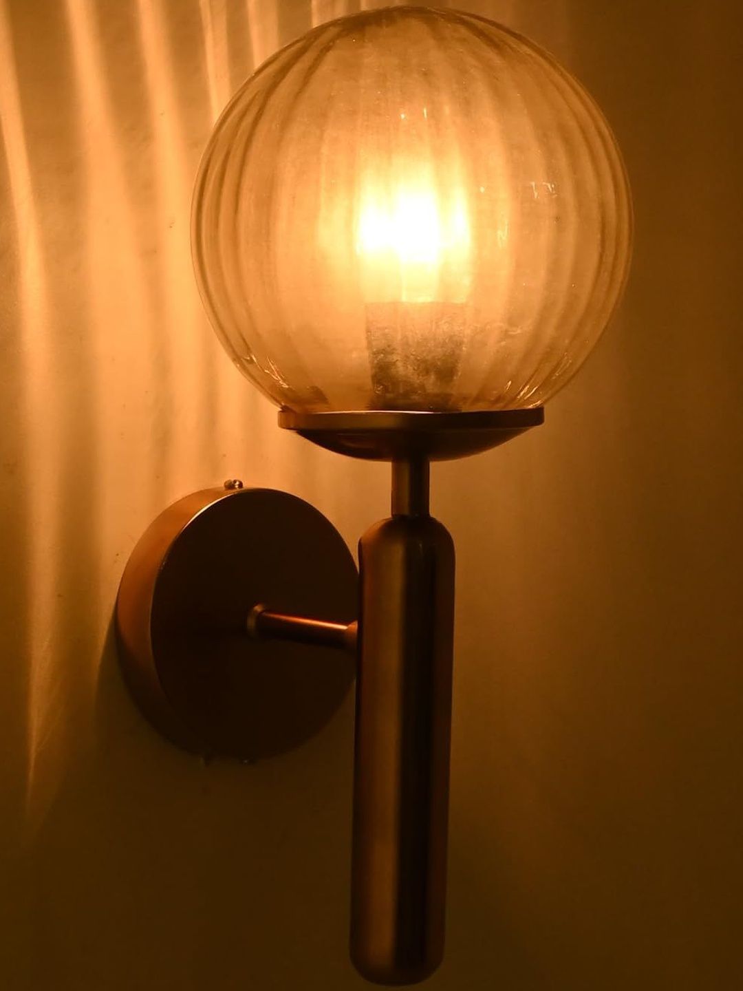 1ST TIME Gold-Toned Printed Glass Cylinder Shaped Wall Lamp-picture-32