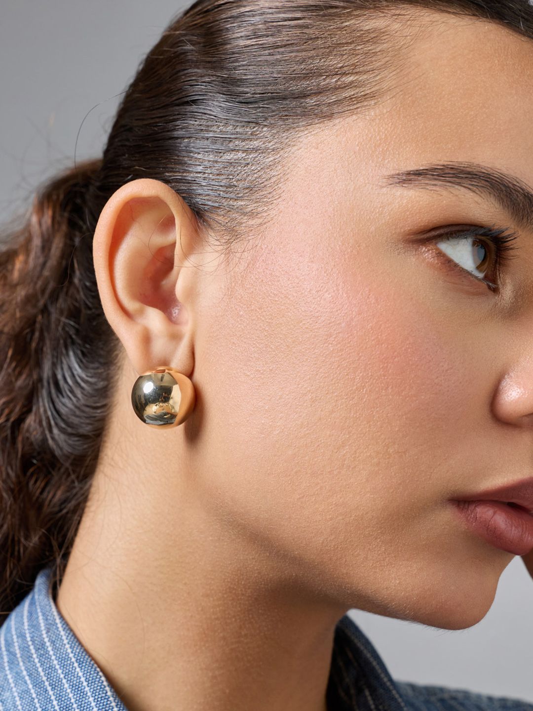 Kushal's Fashion Jewellery Gold-Plated Zircon Studded Classic Studs-picture-10