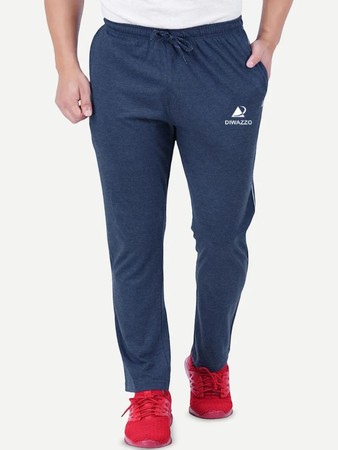 Diwazzo Mid-Rise Cotton Track Pants-image-23