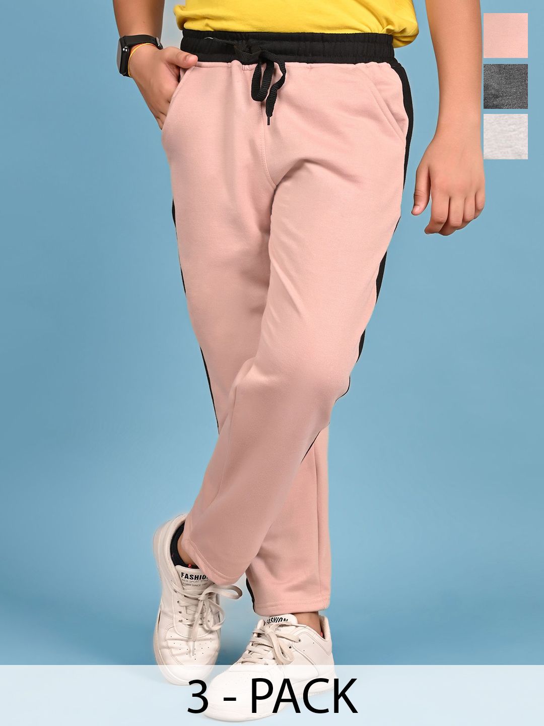 BAESD Boys Pack of 3 Striped Regular Fit Track Pants-picture-52