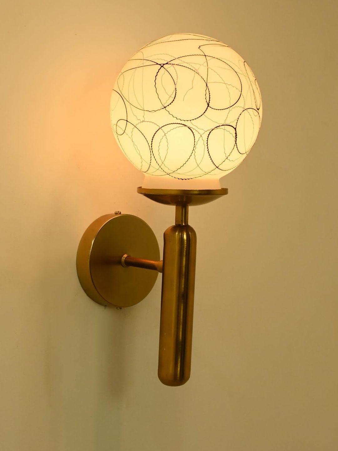 1ST TIME Black & White Printed Glass Traditional Cylinder Wall Lamps Wall Lamps-picture-14