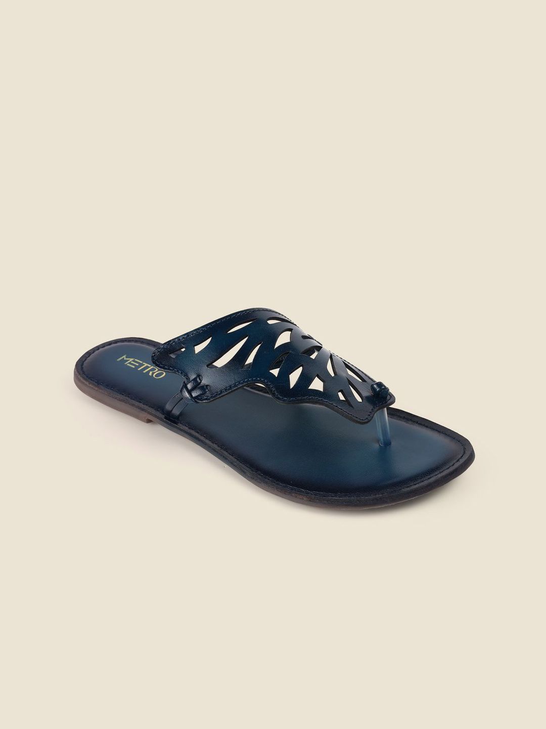 Metro Women Leather Open Toe Flats-image-41