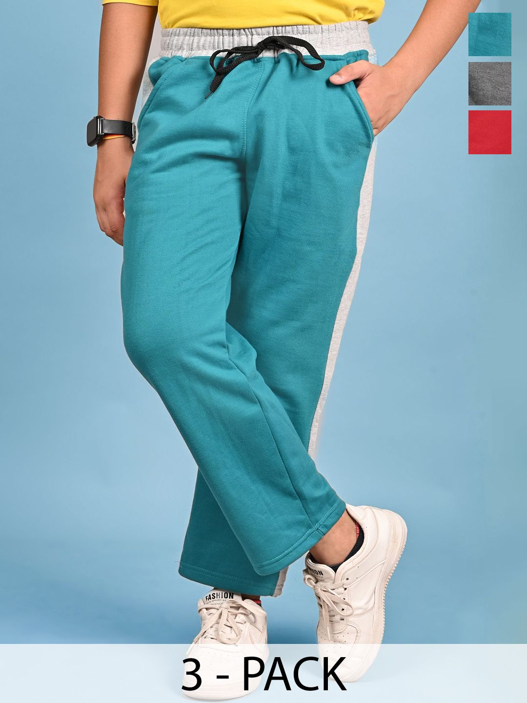 BAESD Boys Pack of 3 Striped Regular Fit Track Pants-picture-49