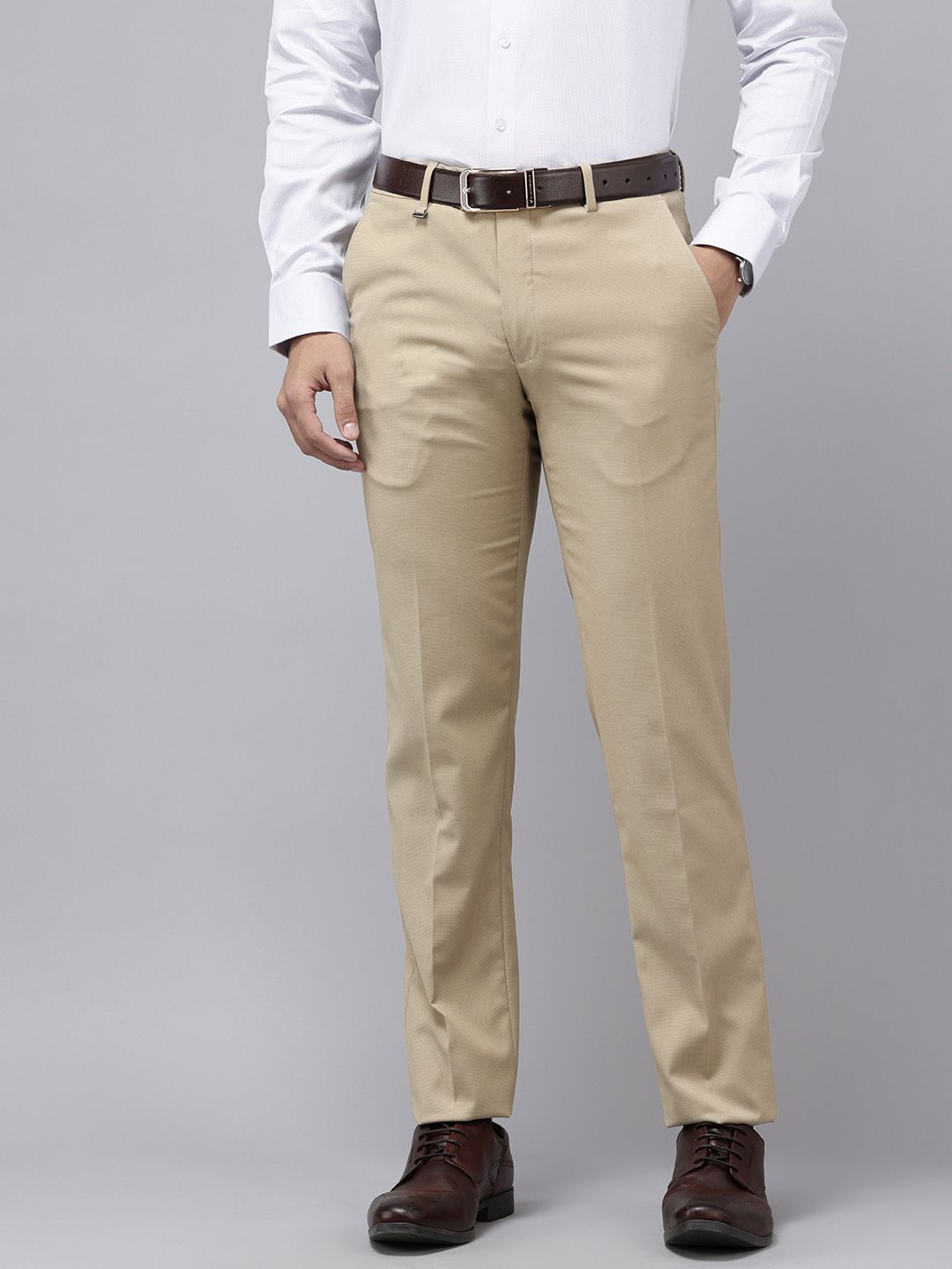 Van Heusen Men Textured Urban Slim Fit Formal Trousers-picture-32