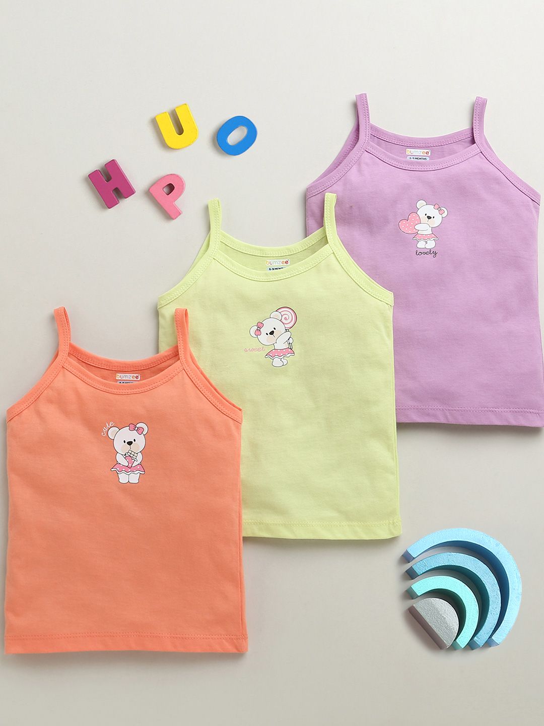 BUMZEE Girls Pack Of 3 Printed Cotton Slips-picture-43