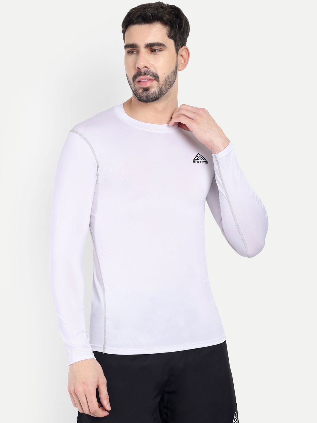 GRITPRO Men Brand Logo Printed Round Neck Slim Fit T-shirt-picture-17