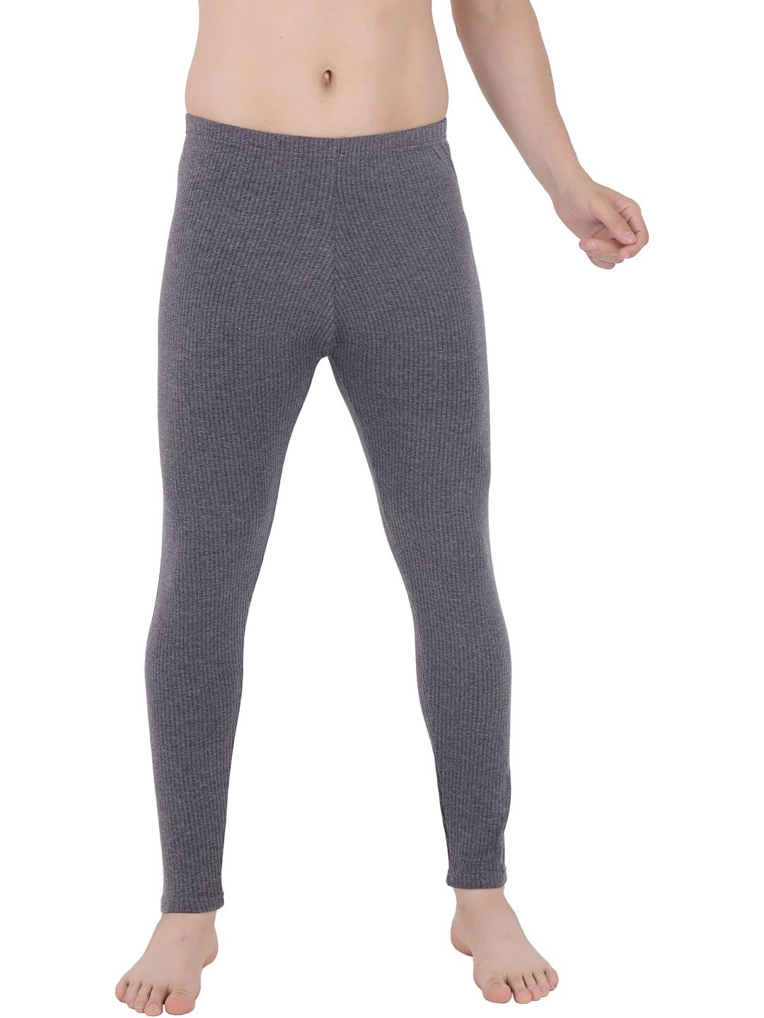 SELFCARE Men Grey Poly Cotton Solid Winter Innerwear Thermal Pyjama-picture-31