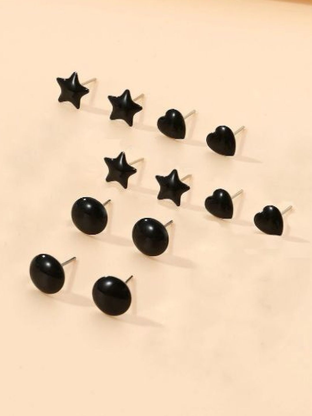 NAVJAI Set of 6 & Black Plastic Earrings-picture-33
