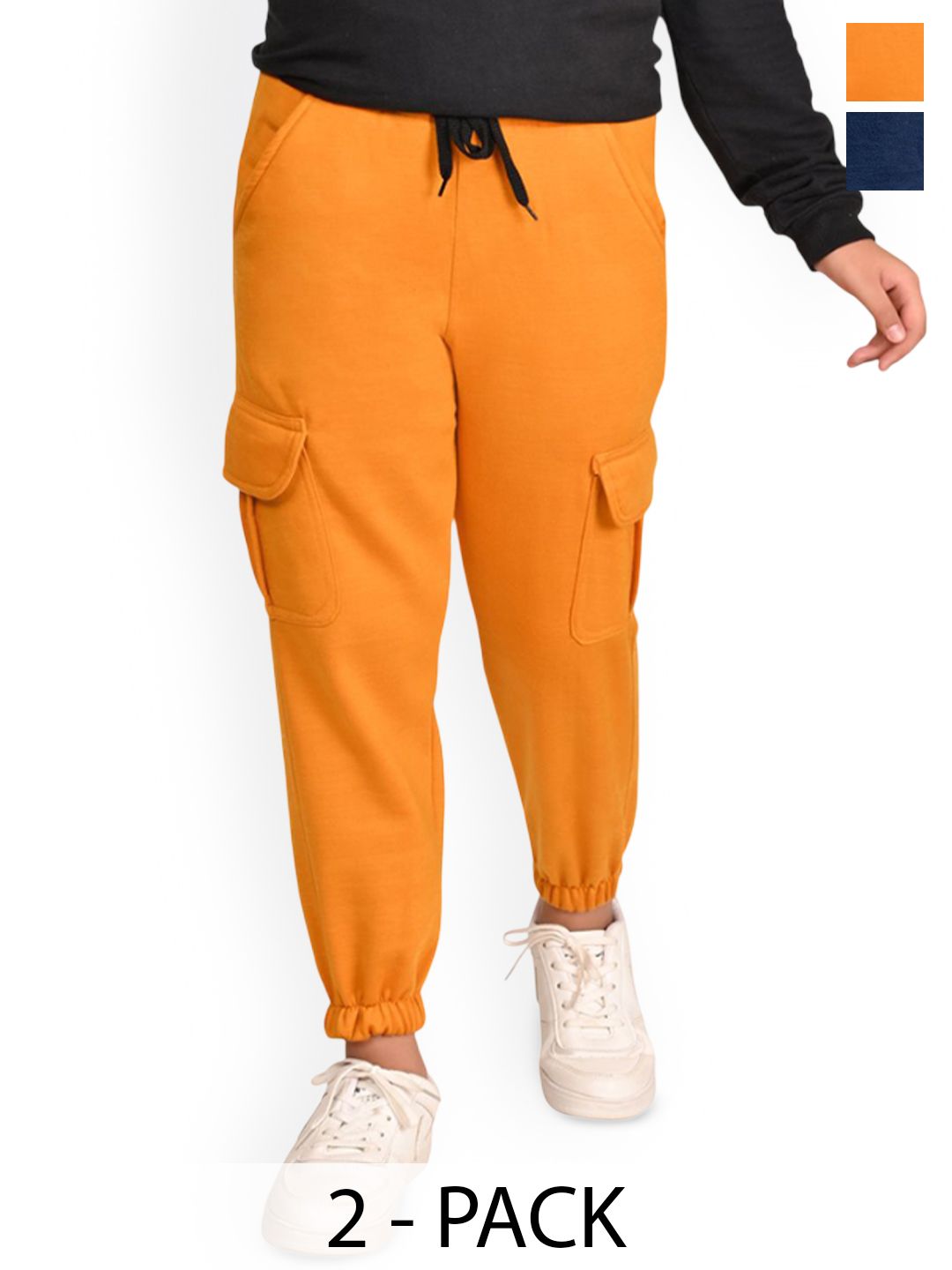 BAESD Girls Pack Of 2 Warm Cargo Ponchi Style Lower Mid Rise Joggers-picture-46