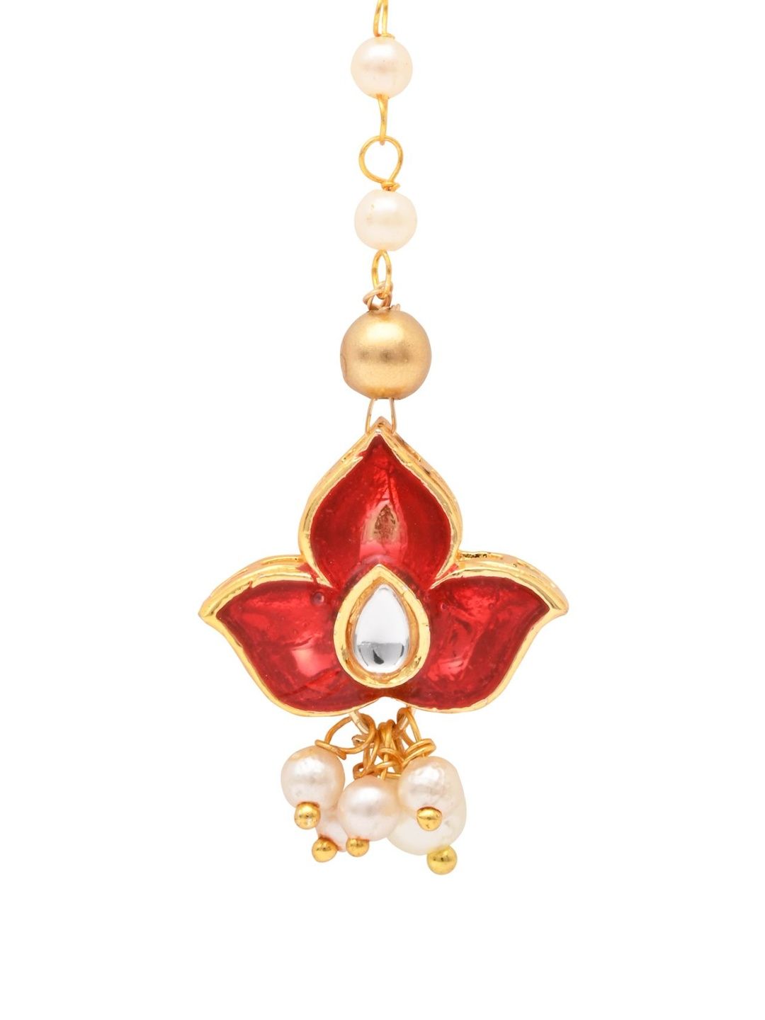 Asthetika Kids Girls Gold-Plated Kundan Studded Maang Tikka Head Jewellery-picture-41
