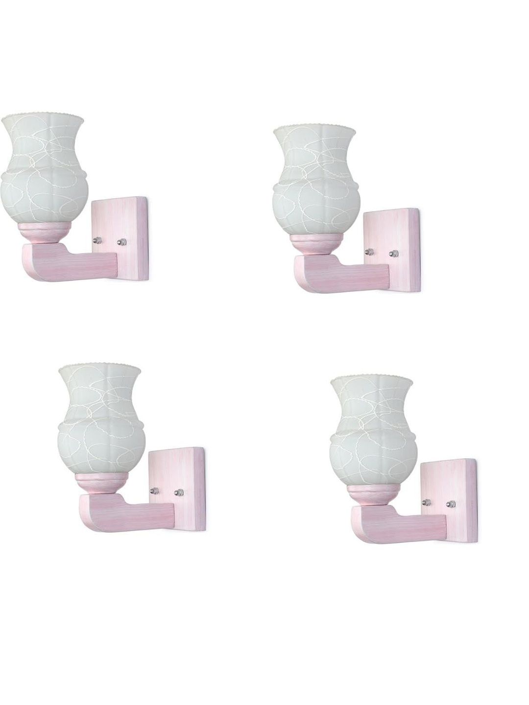 1ST TIME Pack of 4 White Glass Traditional Wall Lamp-picture-30