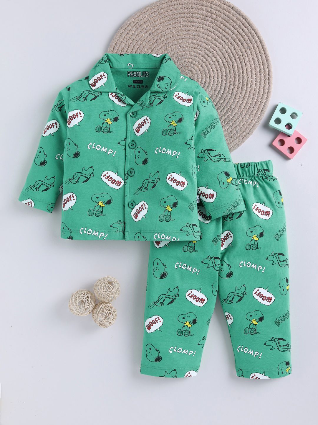 YK X Tinyo Infant Boys Snoopy Printed Pure Cotton Night suit-picture-56