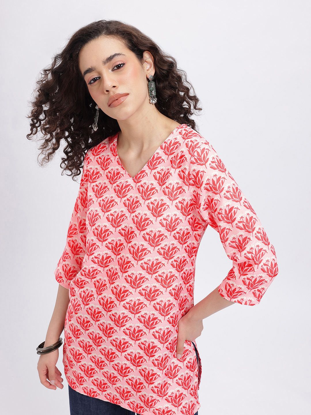 Anouk Rustic Floral Printed V-Neck Kurti-picture-16