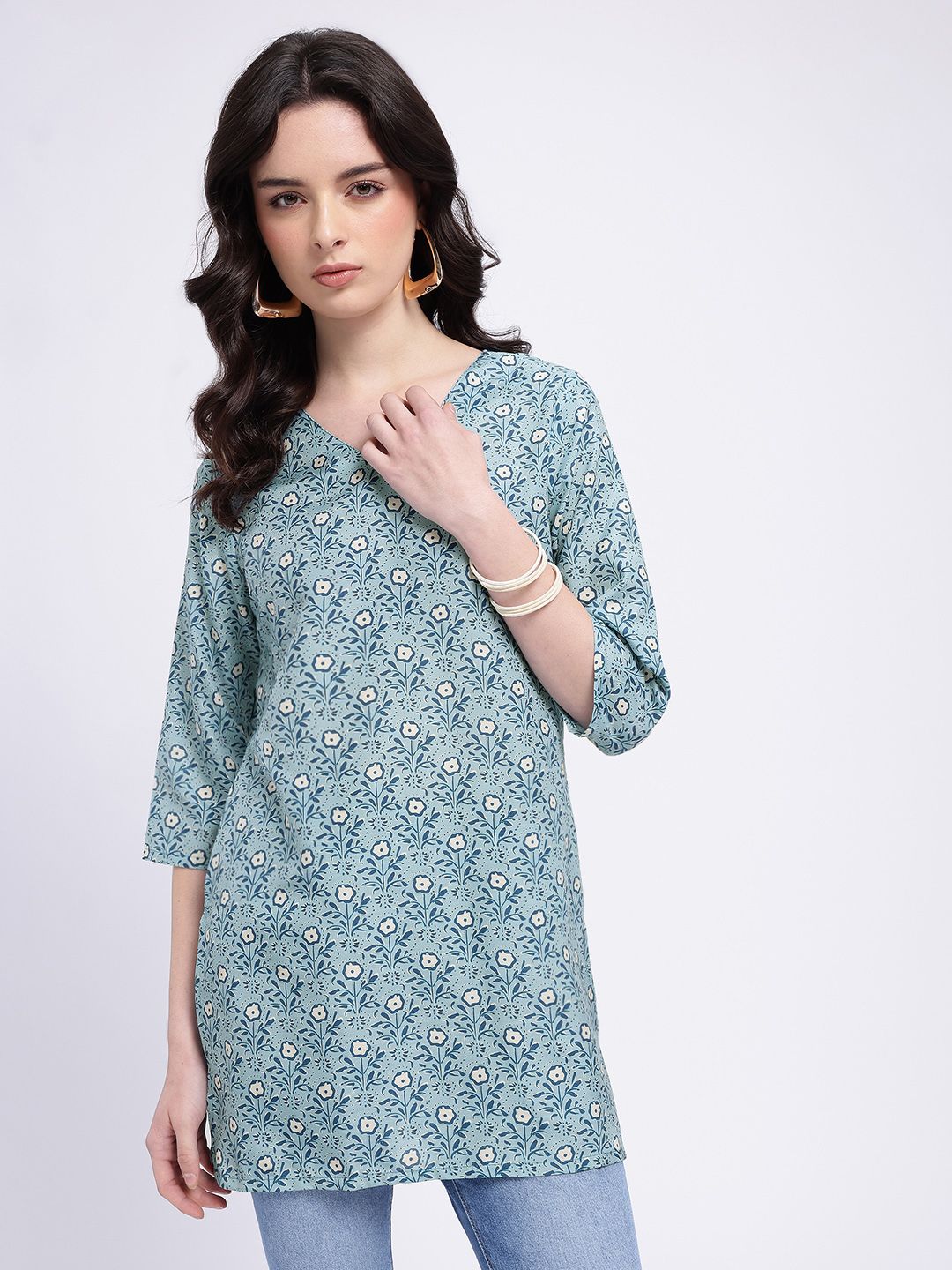 Anouk Rustic Floral Printed V-Neck Kurti-picture-26
