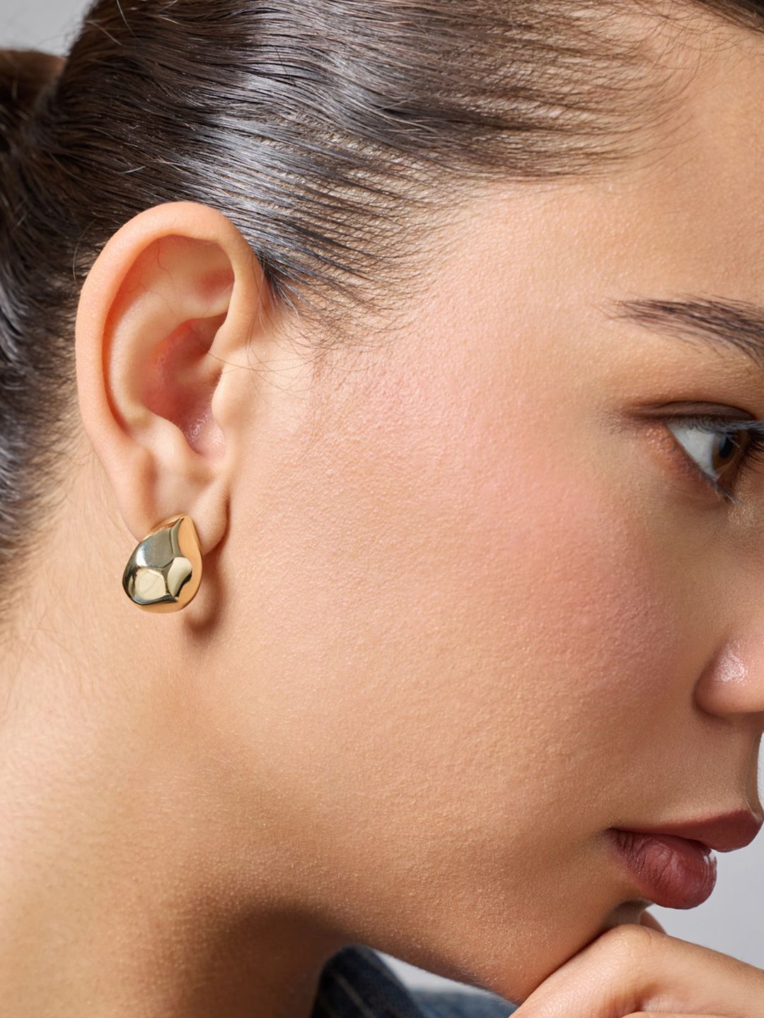 Kushal's Fashion Jewellery Gold-Plated Zircon Studded Classic Studs-picture-17