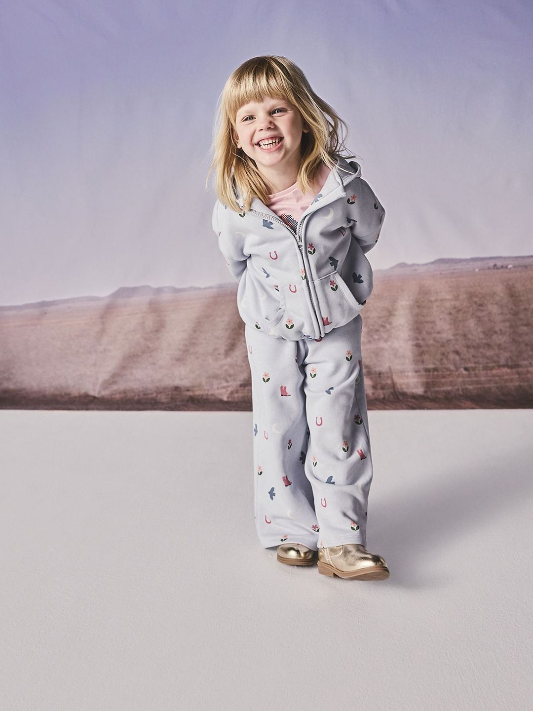 mothercare Girls Printed Mid-Rise Cotton Joggers-picture-27