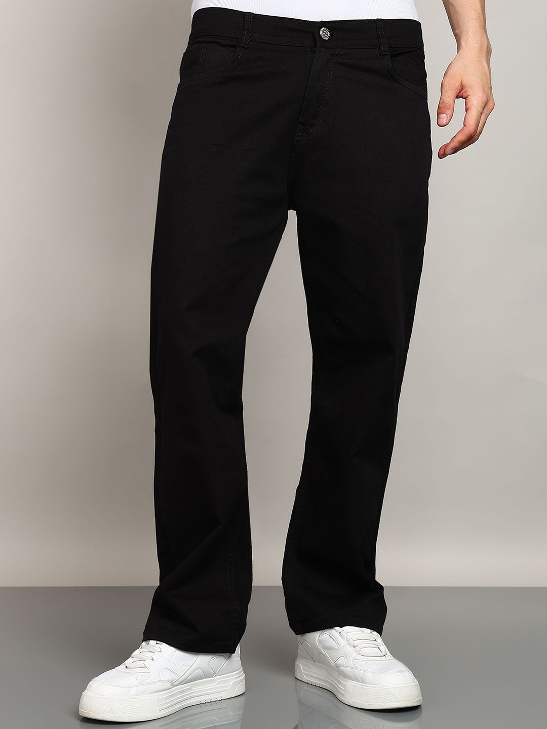 MAAHIT Men Mid-Rise Clean Look No Fade Regular Fit Jeans-image-30