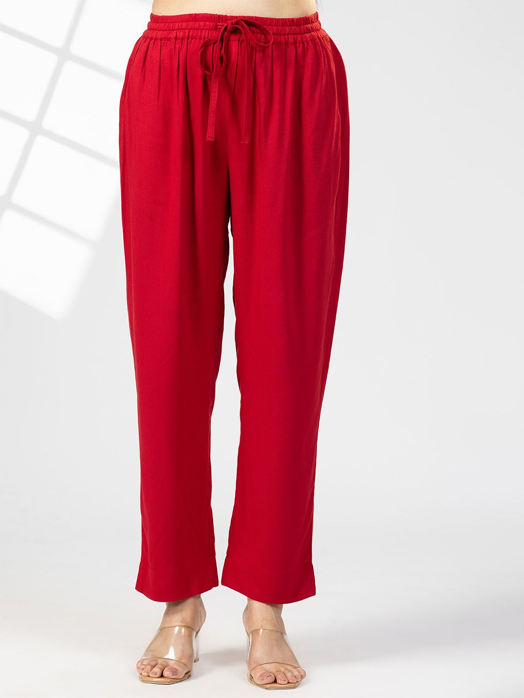 Mustard Straight Fit Cotton Palazzos-picture-26