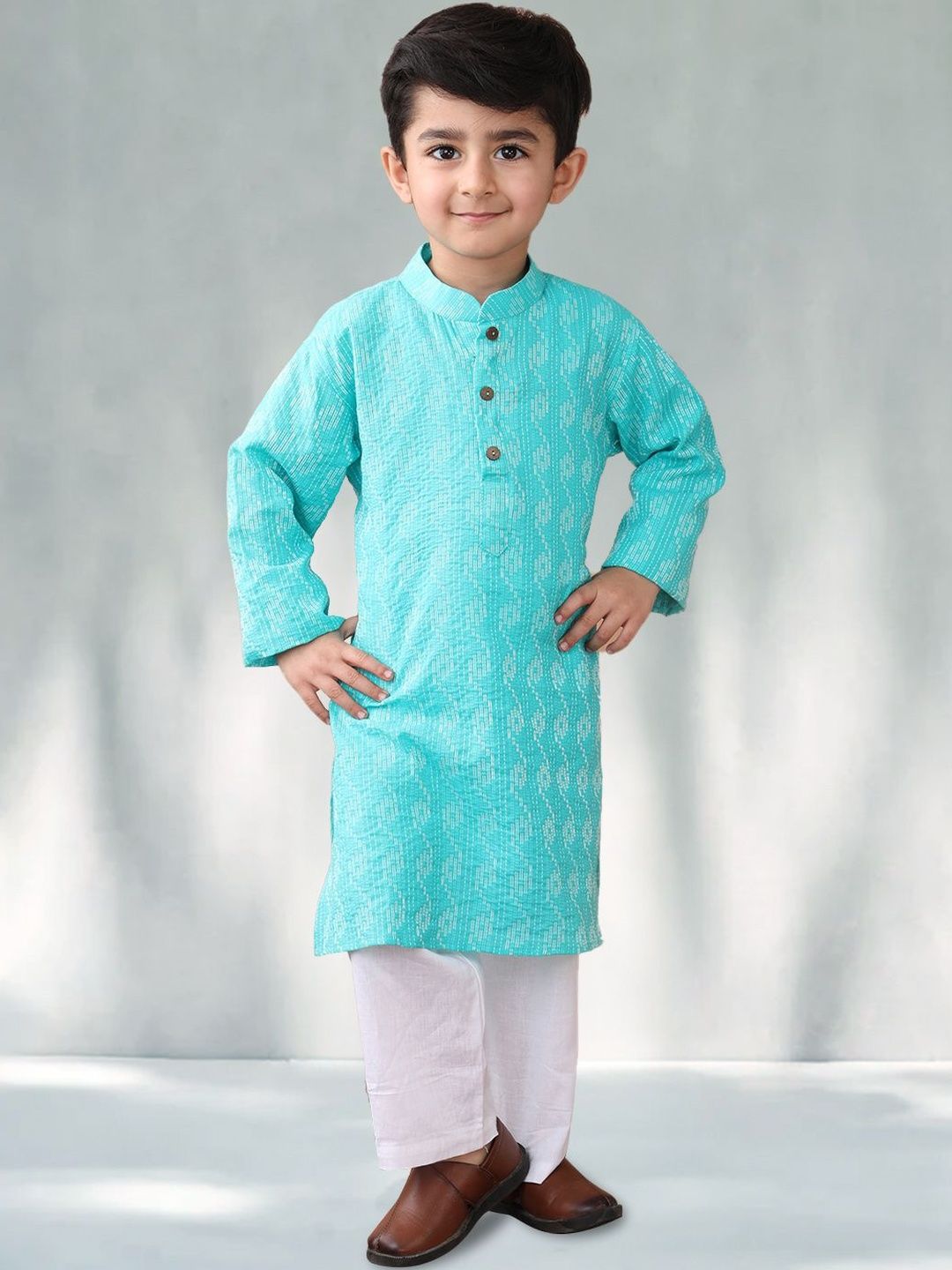 Sangria Boys Self Design mandarin Collar Straight Kurta-picture-21
