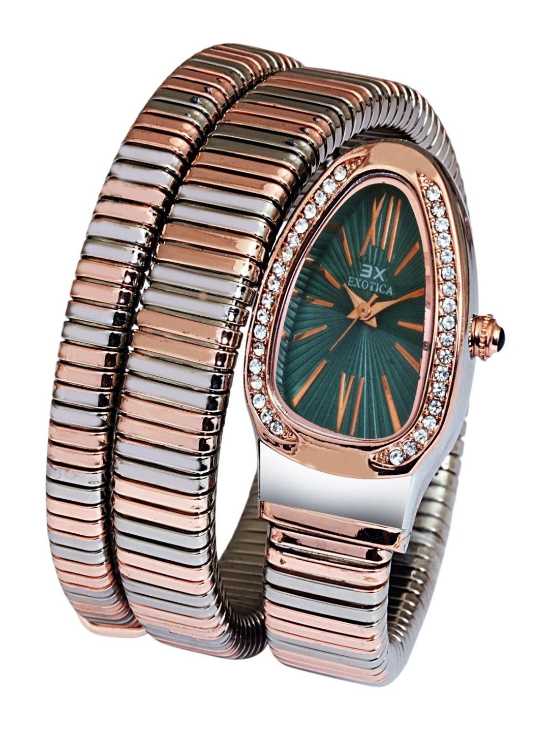 EXOTICA Women Brass Mother of Pearl Dial & Stainless Steel Straps Analogue Watch Spiral-001-Rose Gold-picture-12