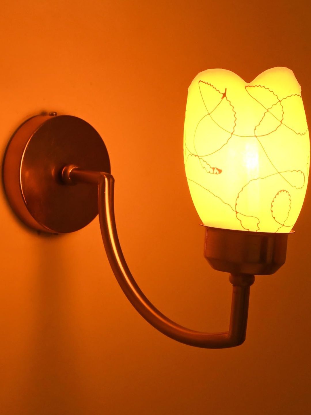 1ST TIME Orange & White Printed Glass Cylinder Shaped Wall Lamp-picture-26