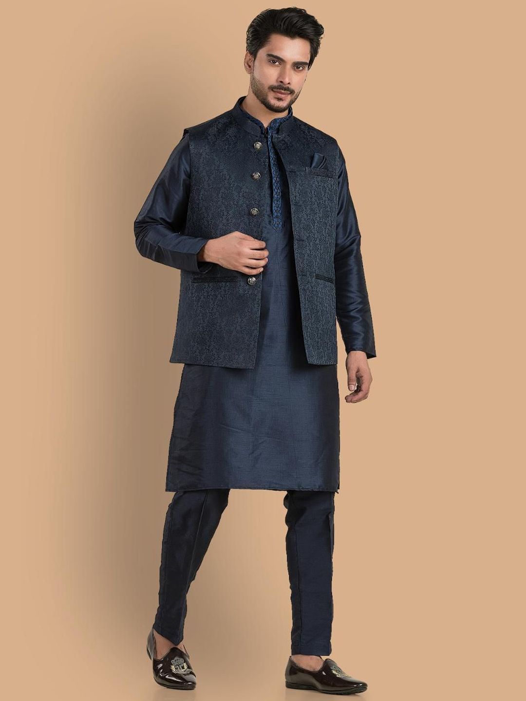 TRENDS OF ETHNIC Self-Design Nehru Jacket-picture-16
