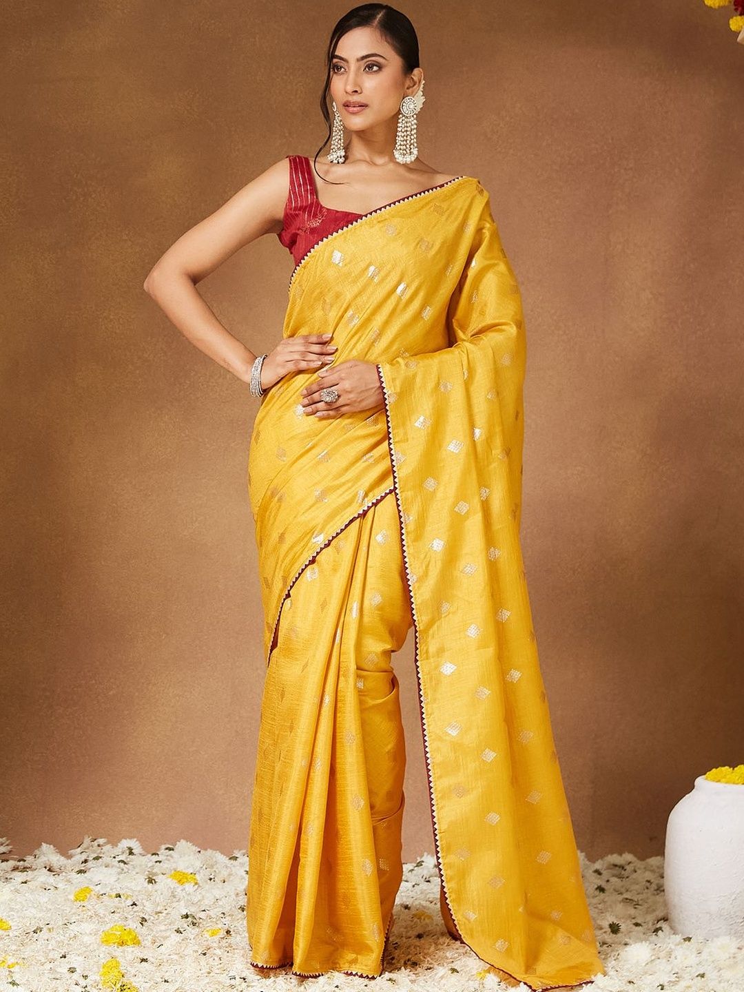 Saree mall Ethnic Motifs Woven Design Zari Pure Georgette Sarees-picture-16