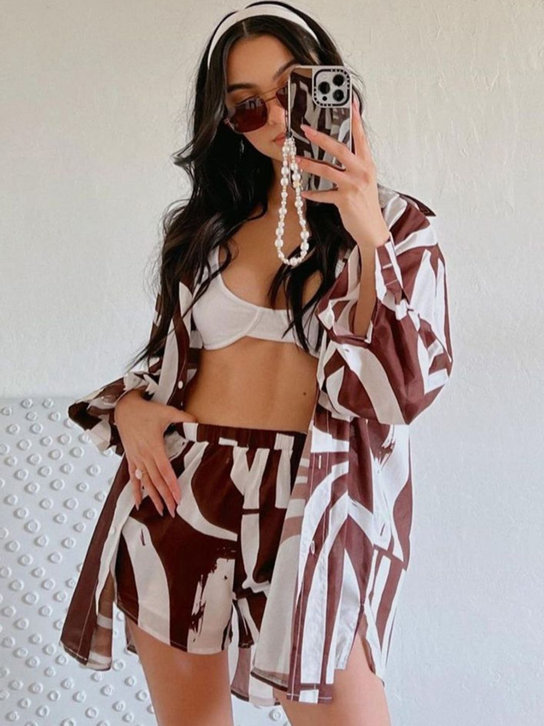 LULU & SKY Printed Shirt Collar Shirt With Shorts Co-Ords-picture-38