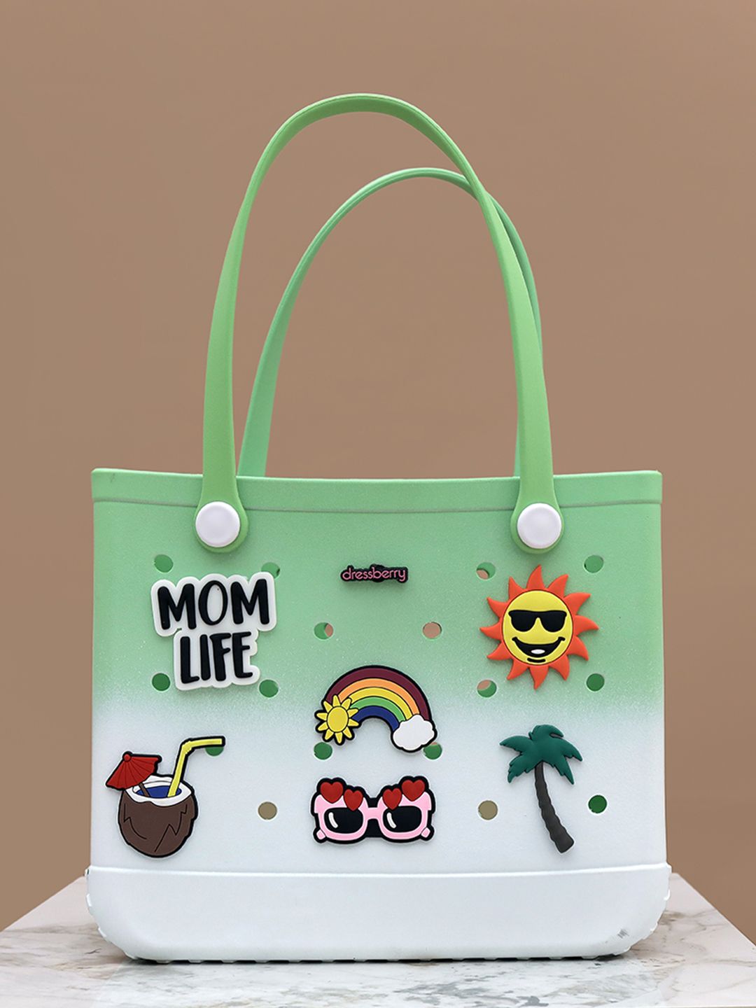 DressBerry PU Oversized Shopper Shoulder Bag with Applique-picture-22