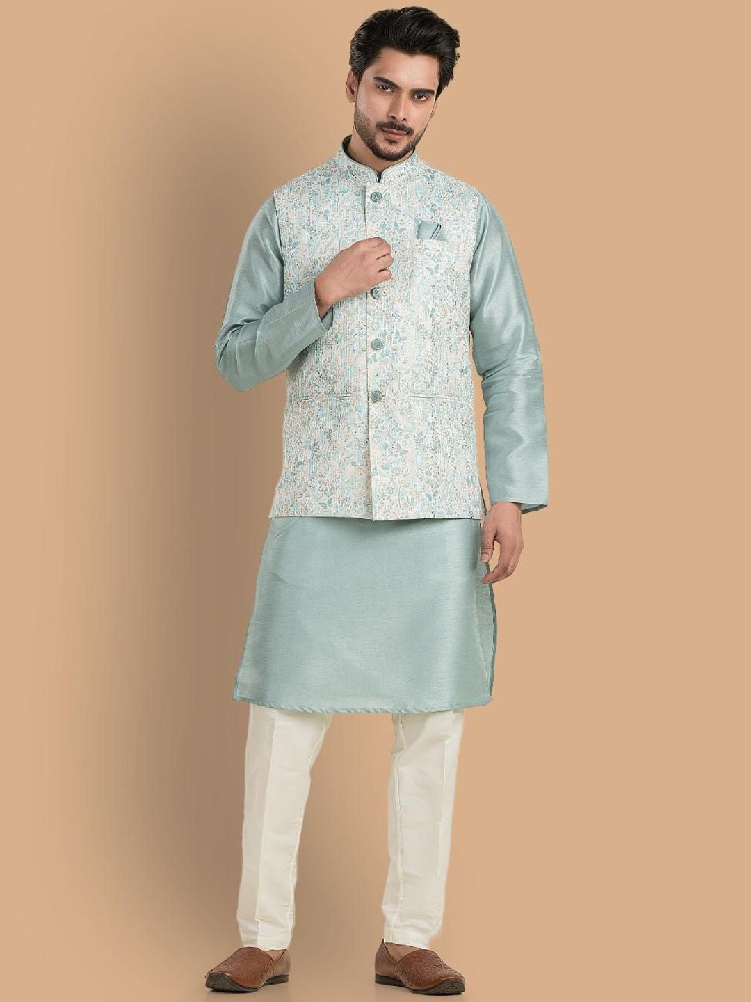TRENDS OF ETHNIC Sequence Zari Printed Nehru Jacket-picture-19